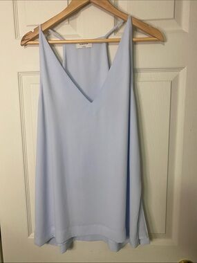 Babaton Pale Blue Sleeveless V-Neck Camisole